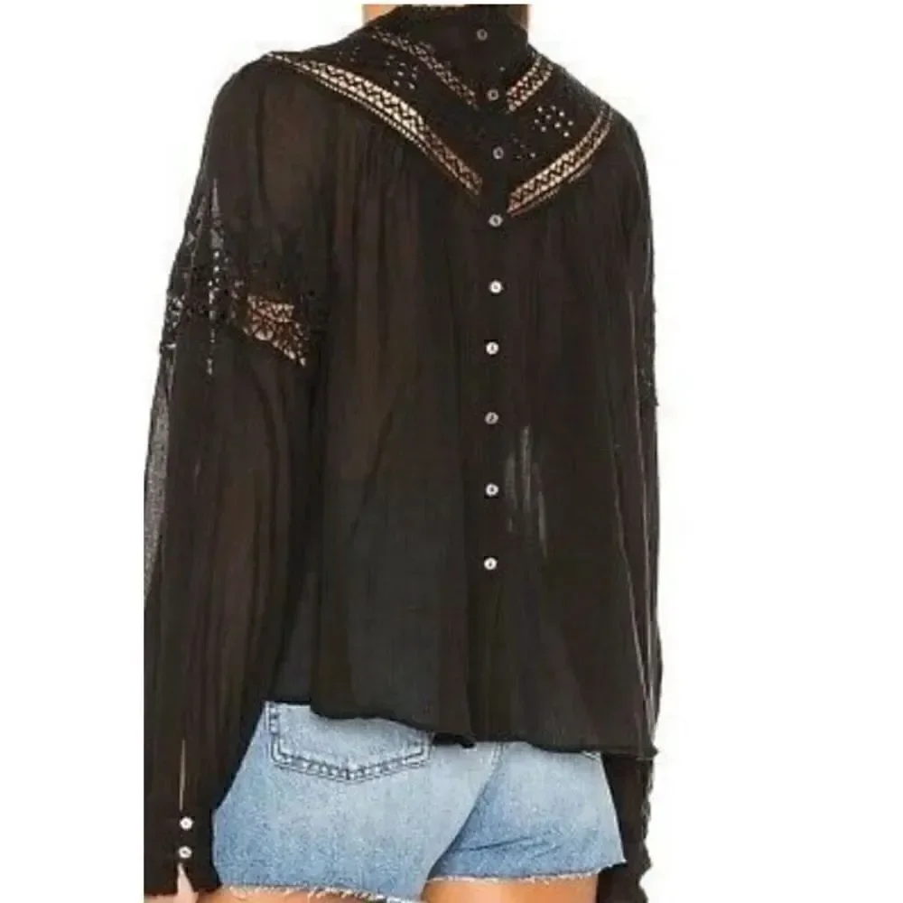 FREE PEOPLE ABIGAIL VICTORIAN TOP Size S